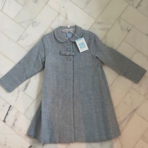 NWT Bella Bliss coat; light blue; bow detail; sz 5